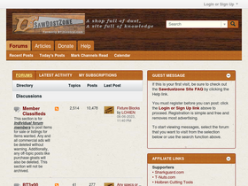 'sawdustzone.org' screenshot