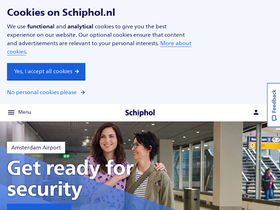 'schiphol.nl' screenshot