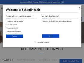 'schoolhealth.com' screenshot