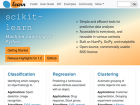 'scikit-learn.org' screenshot