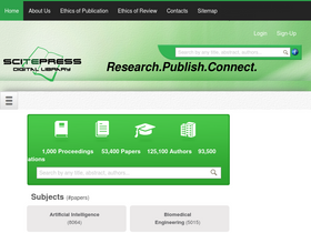 'scitepress.org' screenshot