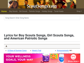 'scoutsongs.com' screenshot