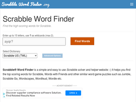 'scrabblewordfinder.org' screenshot
