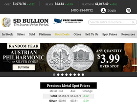 'sdbullion.com' screenshot