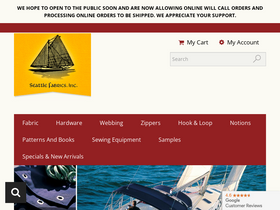 'seattlefabrics.com' screenshot