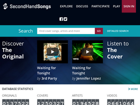 'secondhandsongs.com' screenshot
