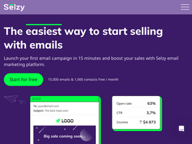 'selzy.com' screenshot