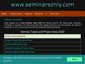 'seminarsonly.com' screenshot