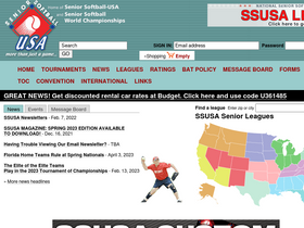 'seniorsoftball.com' screenshot