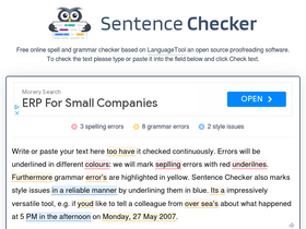 'sentencechecker.com' screenshot