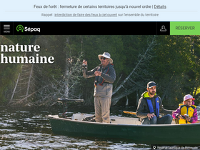 'sepaq.com' screenshot