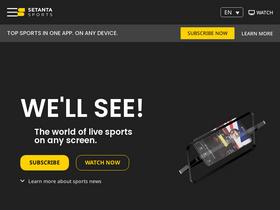 'setantasports.com' screenshot