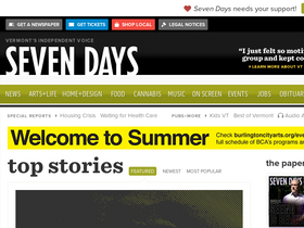 'sevendaysvt.com' screenshot