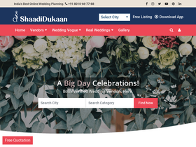 'shaadidukaan.com' screenshot