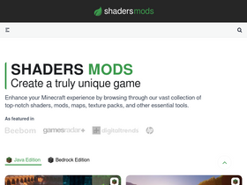 'shadersmods.com' screenshot