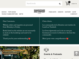 'shakespeareandcompany.com' screenshot