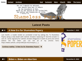 'shamelesspopery.com' screenshot