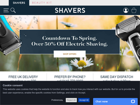'shavers.co.uk' screenshot