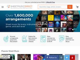 'sheetmusicdirect.com' screenshot