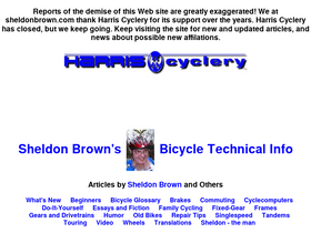 'sheldonbrown.com' screenshot