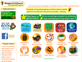 'sheppardsoftware.com' screenshot