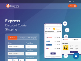 'shiptime.com' screenshot