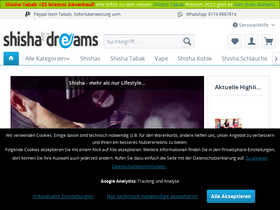 'shisha-dreams.de' screenshot