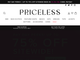 'shoppriceless.com' screenshot