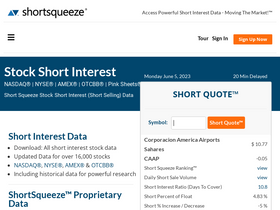 'shortsqueeze.com' screenshot