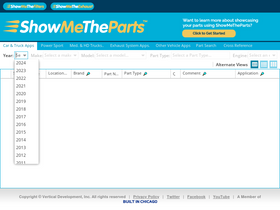'showmetheparts.com' screenshot