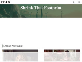 'shrinkthatfootprint.com' screenshot