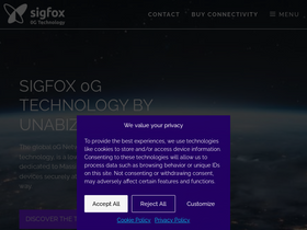'sigfox.com' screenshot