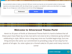 'silverwoodthemepark.com' screenshot