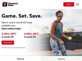 'simmonsbank.com' screenshot