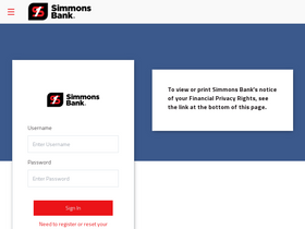'simmonsbankcards.com' screenshot