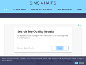 'sims4hairs.com' screenshot