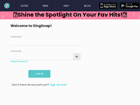 'singsnap.com' screenshot