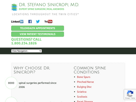 'sinicropispine.com' screenshot