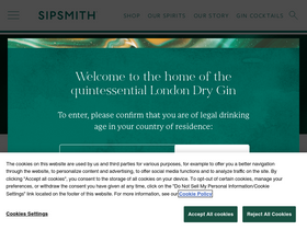 'sipsmith.com' screenshot
