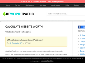 'siteworthtraffic.com' screenshot