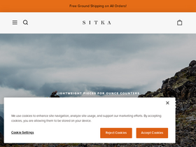 'sitkagear.com' screenshot