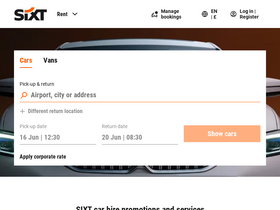 'sixt.co.uk' screenshot