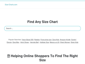 'size-charts.com' screenshot