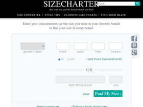 'sizecharter.com' screenshot
