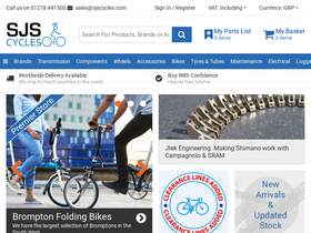 'sjscycles.co.uk' screenshot