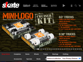 'skateone.com' screenshot