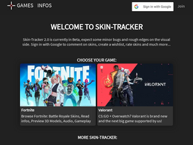 'skin-tracker.com' screenshot