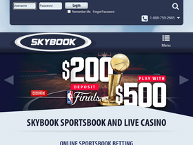 'skybook.ag' screenshot