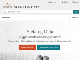 'slektogdata.no' screenshot