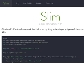 'slimframework.com' screenshot